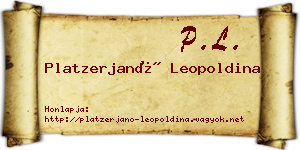 Platzerjanó Leopoldina névjegykártya